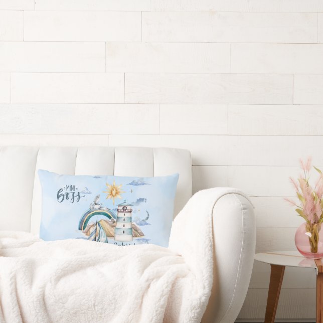 Almofada Lombar Mini Navio Chefe No Oceano Personalizável (Sofá)