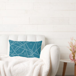 Almofada Lombar Minimalismo dos Círculos de Linha Azul Verde abstr