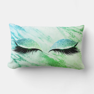 Almofada Lombar Mint Glitter Negro Glam Maquiagem Verde Azul