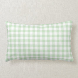 Almofada Lombar Mint Green e White Gingham Pattern