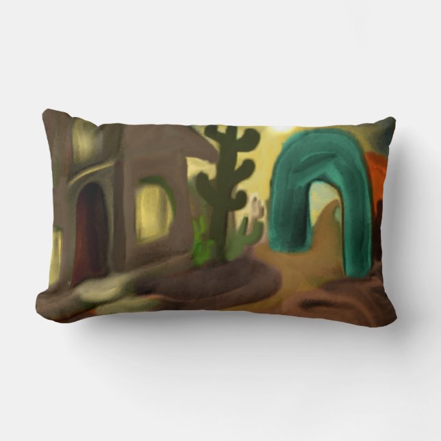 Almofada Lombar Missão Espanhola de Arte Abstrato a Sudoeste (Frente)