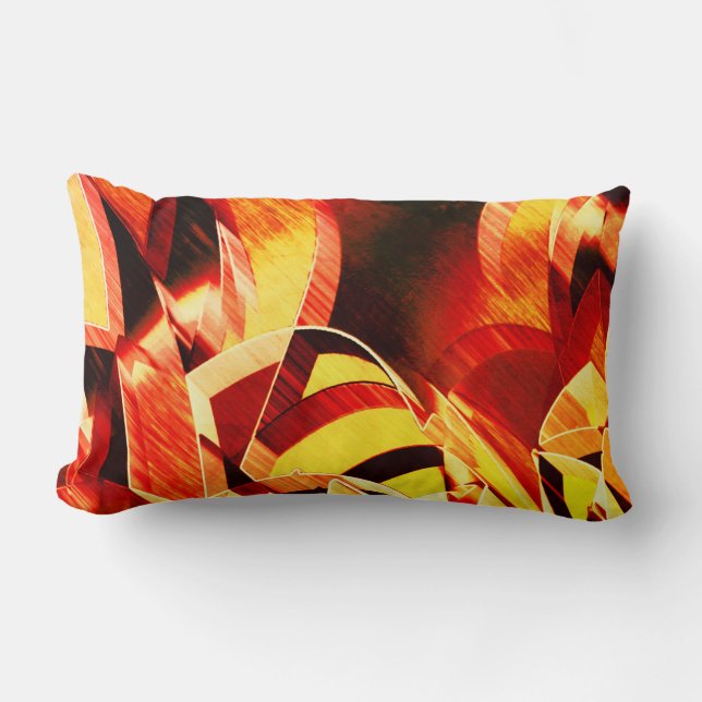 Almofada Lombar Mistura de amarelinho com vermelho escuro, forte l (Frente)