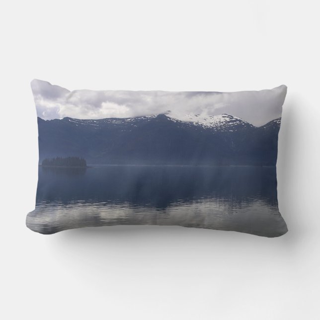 Almofada Lombar Misty Alaskan Sea in Shades of Blue (Frente)