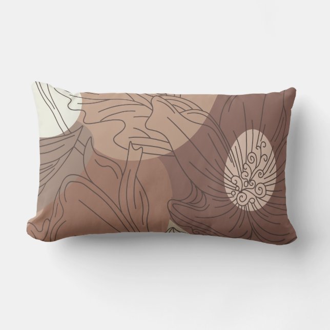 Almofada Lombar Mocha Hibiscus Botanical Harmonia para set (Frente)