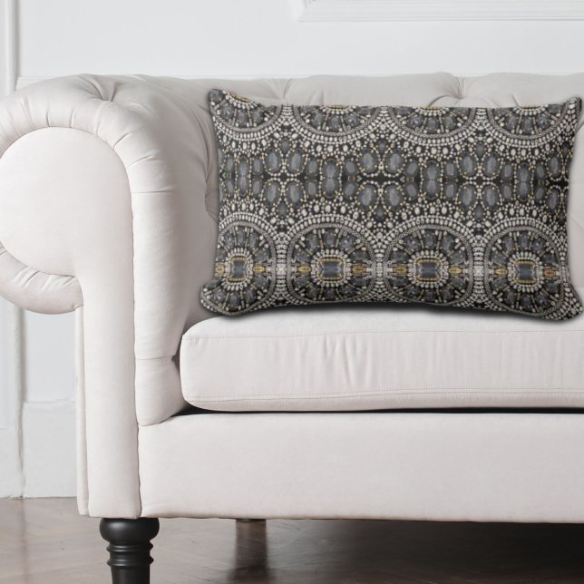 Almofada Lombar moda moda moda mocinha moda moda moda mocinha pret (trendy girly chic fashion vintage black and white lumbar pillow)