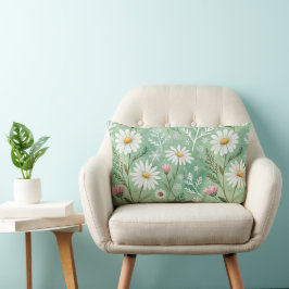 Almofada Lombar Modern Daisy Flowers Winter pattern
