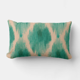 Almofada Lombar Modern Ikat Teal Lumbar Pillow | Textured Boho