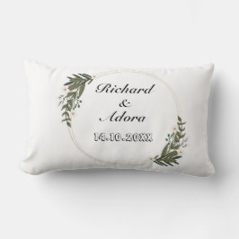 Almofada Lombar Modern Rustic Monogram Custom Family Name Sage