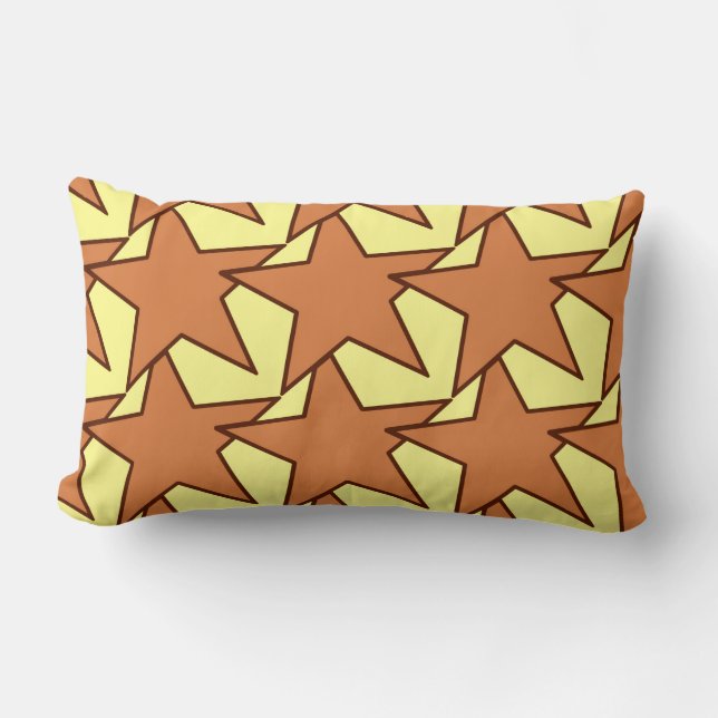 Almofada Lombar Modern Star Geométrico - caramelo e amarelo (Frente)