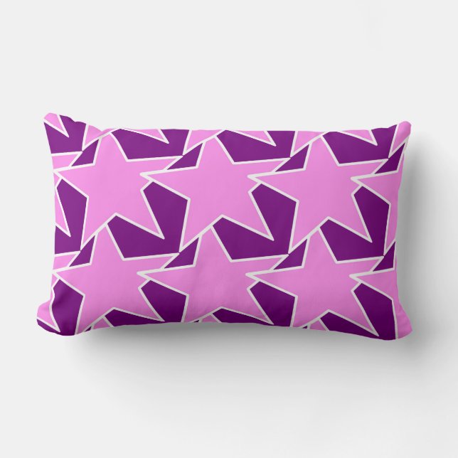 Almofada Lombar Modern Star Geométrico - roxo e lavanda (Frente)