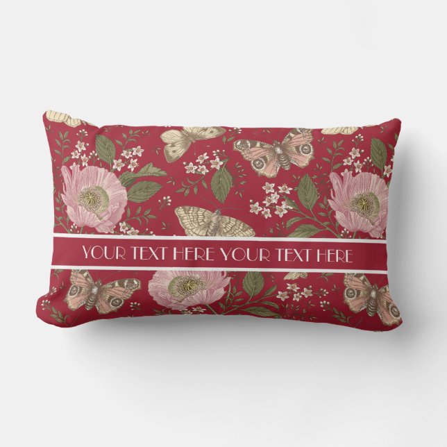 Almofada Lombar Modern Trendy Wildflower Floral Monograma Botânico (Frente)