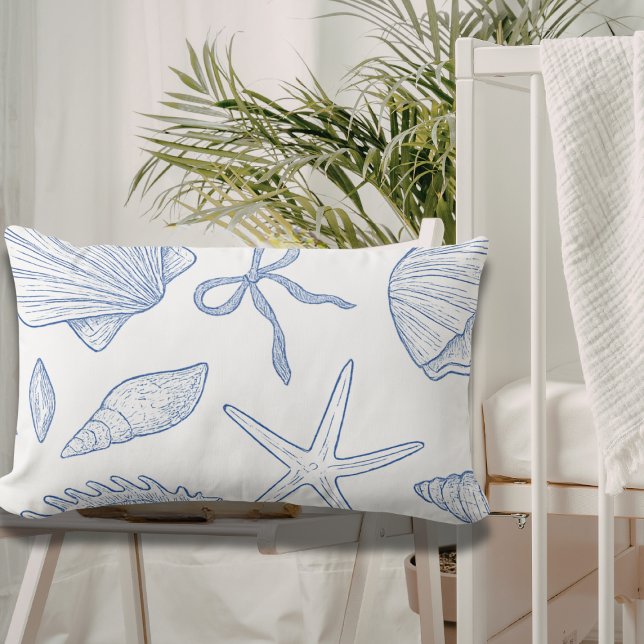 Almofada Lombar Modern Under The Sea You Soon Blue Baby Shower (Criador carregado)