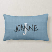 Moderno Rustic Blue Monograma nome faux burlap