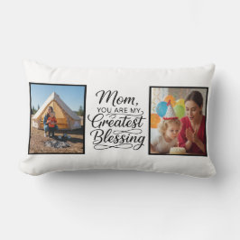 Almofada Lombar Mom Greatest Blessing 2 Photo Custom Black White