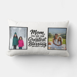 Almofada Lombar Mom Greatest Blessing Two Custom Photo Minimalist