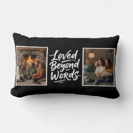 Almofada Lombar Mom Loved Beyond Words Custom 2 Photo Black