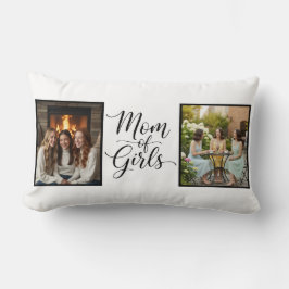Almofada Lombar Mom of Girls Modern Elegant Script Double Photo