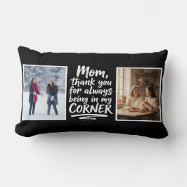 Almofada Lombar Mom Two Photo Quote In My Corner Soft Modern Black