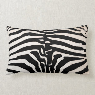 Almofada Lombar Mombasa Zebra Imprime Travesseiro Lumbar, Preto