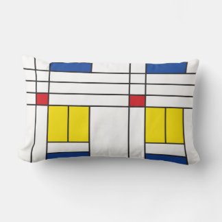Almofada Lombar Mondrian II Design de Arte Moderna Minimalista De