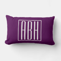 Monograma de Iniciais | Branco Sobre Roxo Profundo