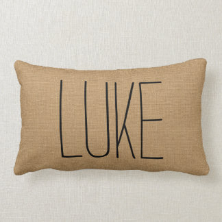 Almofada Lombar Monograma do Nome Rustic Tan