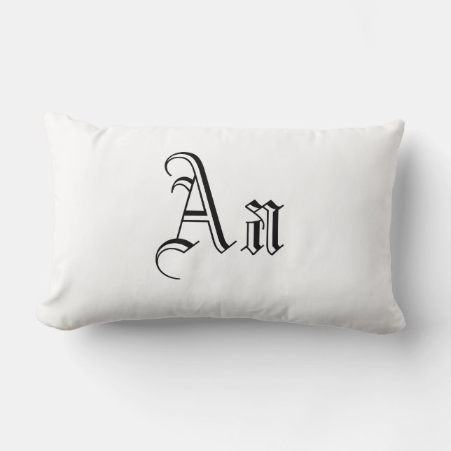 Almofada Lombar Monograma duplo a preto e branco (Frente)