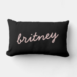 Almofada Lombar Monograma e Nome Moderno Pink Pidroso Blush