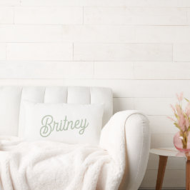 Almofada Lombar Monograma e Nome Personalizados Verde do Modern Sa