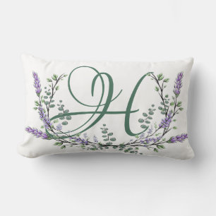 Almofada Lombar Monograma H Lavanda Eucalipto