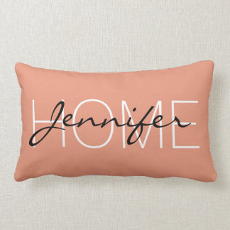 Almofada Lombar Monograma inicial cor salmão escuro