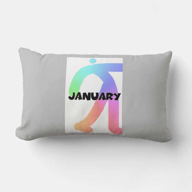 ALMOFADA LOMBAR MONOGRAMA INICIAL MÊS DE JANEIRO (Frente)