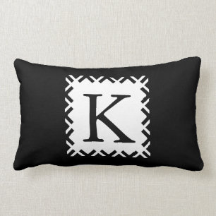 Almofada Lombar Monograma personalizado preto e branco
