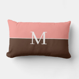 Almofada Lombar Monograma rosa e marrom feminino