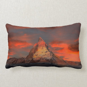 Almofada Lombar Montanha alpina icónica Matterhorn no por do sol
