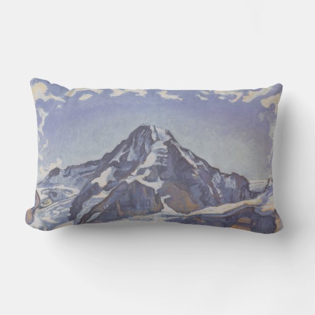 Almofada Lombar Montanha Monge Com Nuvens (Ferdinand Hodler) (Frente)