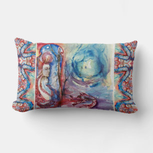 Almofada Lombar MORGANA / Magia e Mistério,Fantasia Azul Rosa
