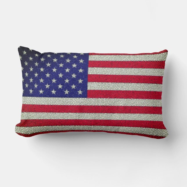 Almofada Lombar Mosaic USA Flag Lumbar Pillow (Frente)