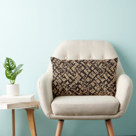 Almofada Lombar Mosaico Brown e Tan Abstrato