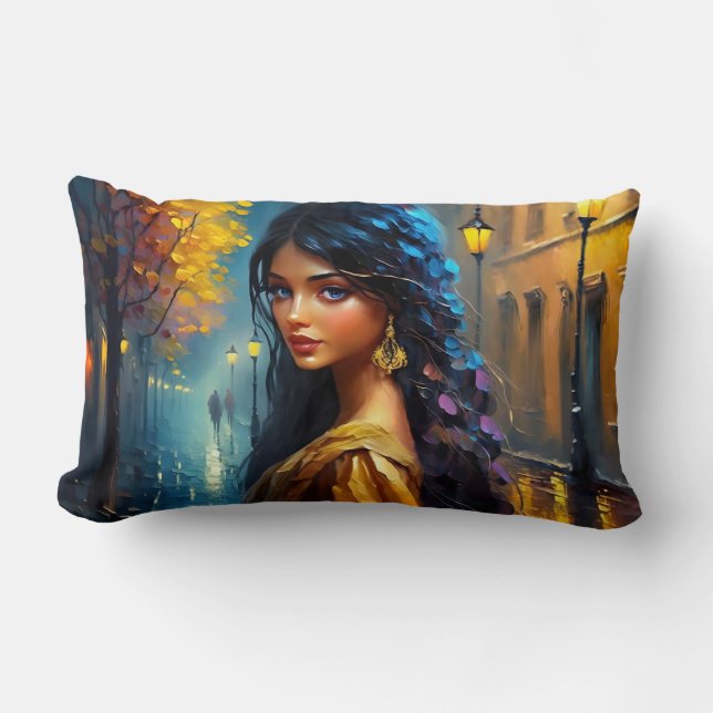 Almofada Lombar Motivos indianos, moderno digital, coloridos (Frente)