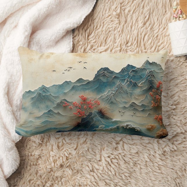 Almofada Lombar Mountain & Sea Panorama, 2-Sided Design, (Cobertor)