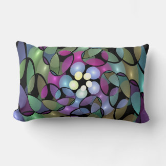 Almofada Lombar Movimentos Coloridos Abstrato Trippy Fractal Art