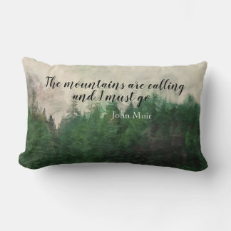 Almofada Lombar Muir quote mountain pine trees landscape art