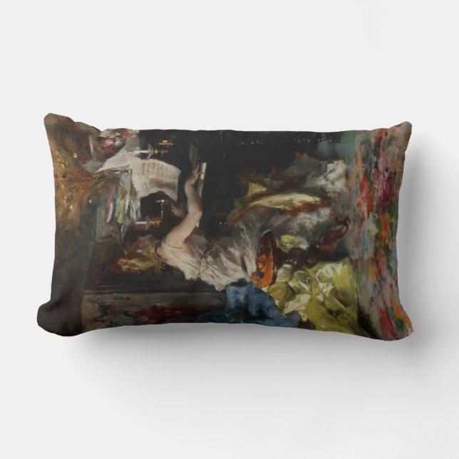 Almofada Lombar Mulher Elegante Tocando Piano (Giovanni Boldini) (Frente)