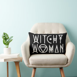 Almofada Lombar Mulher Witchy Halloween Gótico Décor Witch