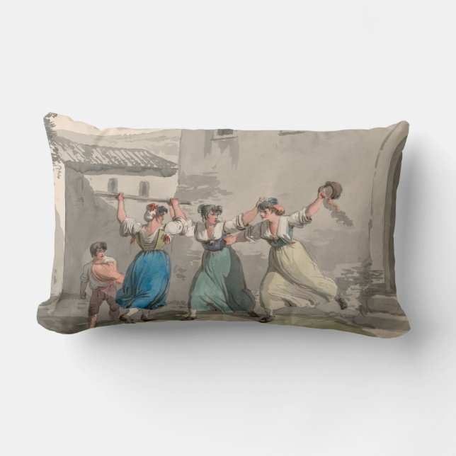 Almofada Lombar Mulheres lutando em Roma, Itália (cena histórica) (Frente)