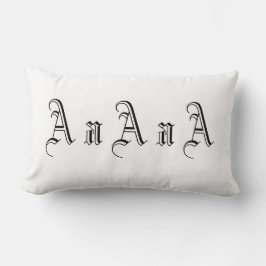 Almofada Lombar Múltiplos monogramas A em preto e branco
