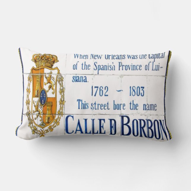 Almofada Lombar Mural de Azulejo de Bourbon Rua (Frente)