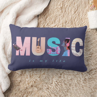 Almofada Lombar Música É Minha Vida Retro Y2K Tech Gamer Roxo