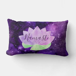 Almofada Lombar Namaste Roxo Cósmico Flor Lotus Chic Cozy